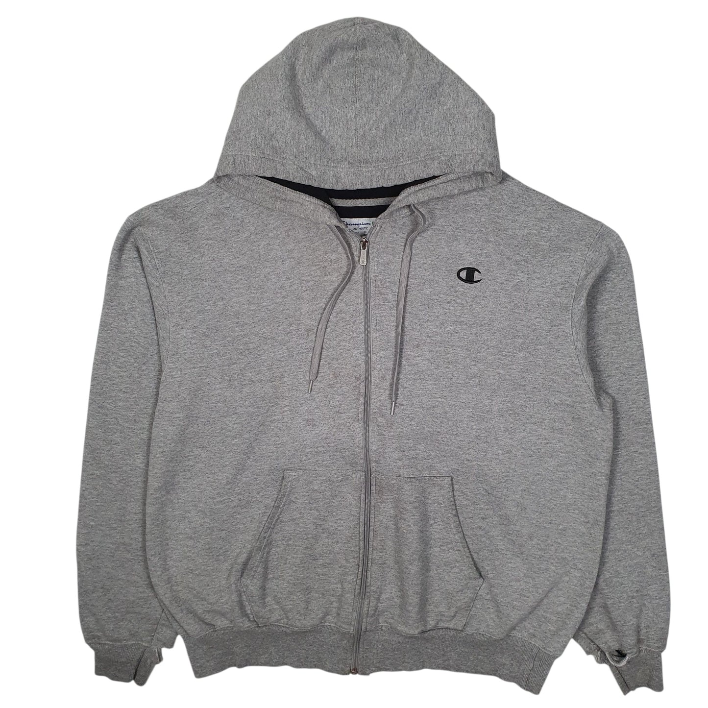 Mens Grey Champion Hoodie Full Zip Jumper