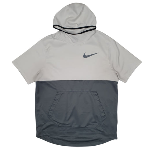 Mens Grey Nike Dri Fit Short Sleeve Boxing Hoodie Jumper