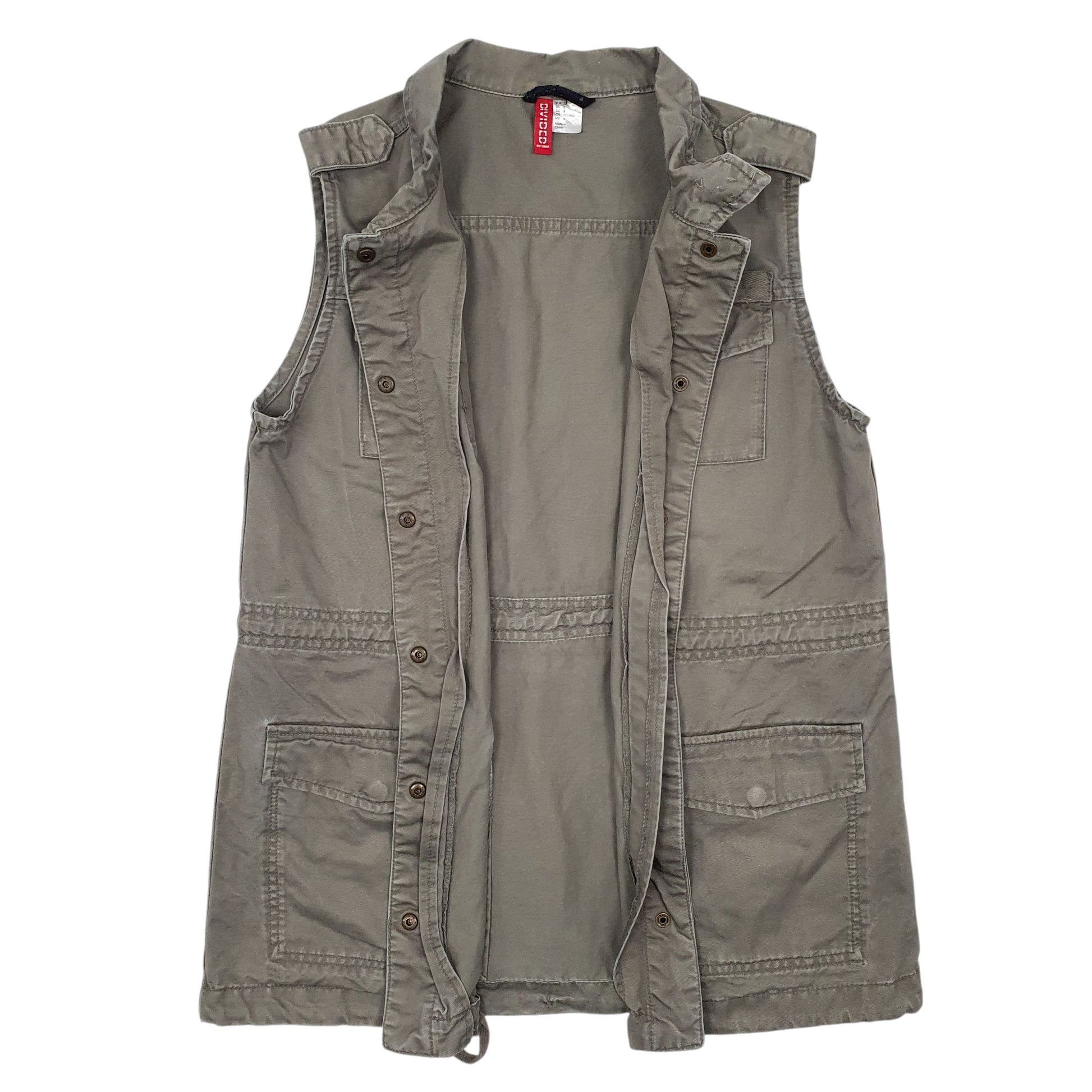 Womens Grey H&M Divided Button Up  Coat