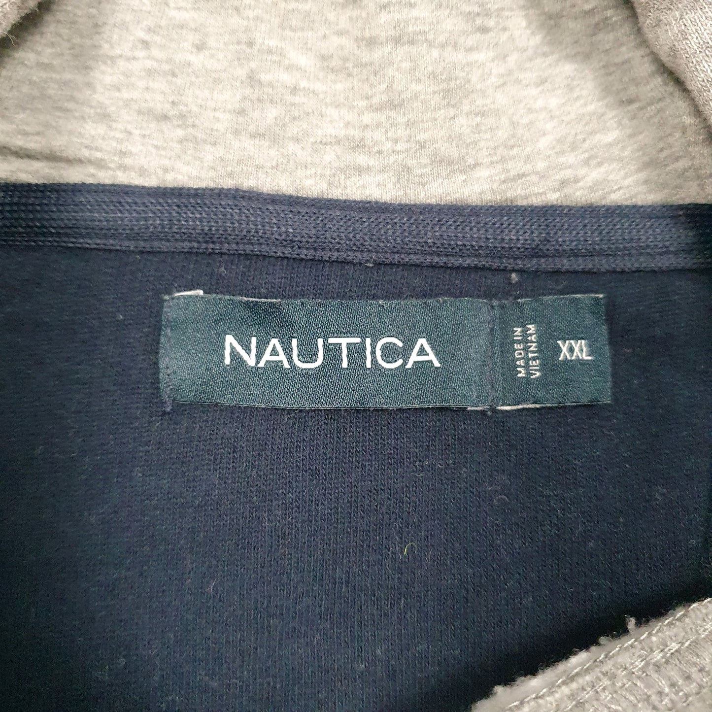 Mens Grey Nautica Spellout Hoodie Jumper