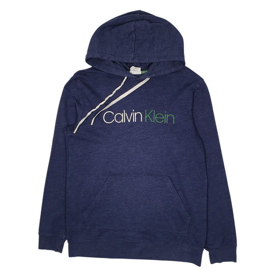 Mens Navy Calvin Klein Lightweight Hoodie Jumper