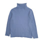 Womens Blue Damart Cable Knit Turtle Neck Jumper