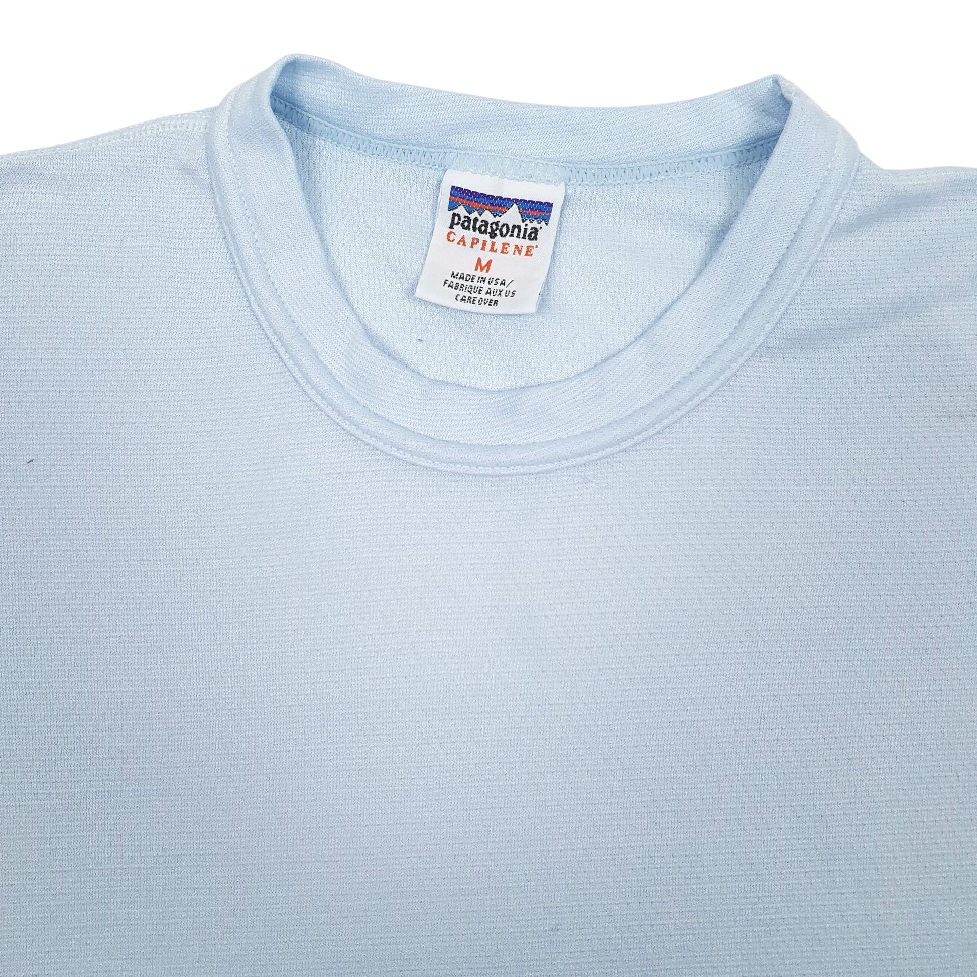 Mens Blue Patagonia Capilene Vintage Made In USA  T Shirt