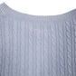 Womens Blue Tommy Hilfiger Cable Knit Knitwear V Neck Jumper