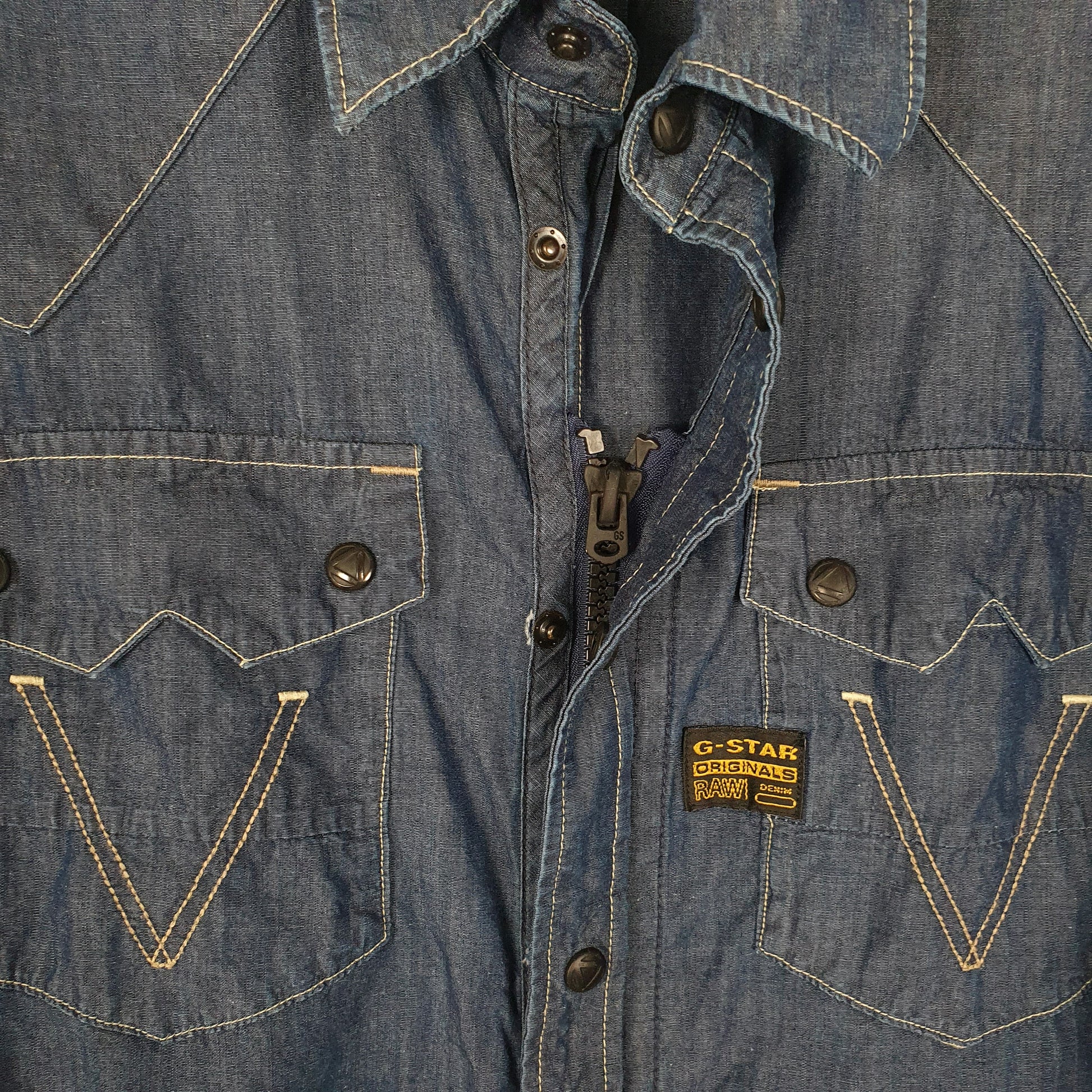 Mens Blue G Star Raw Denin  Shirt