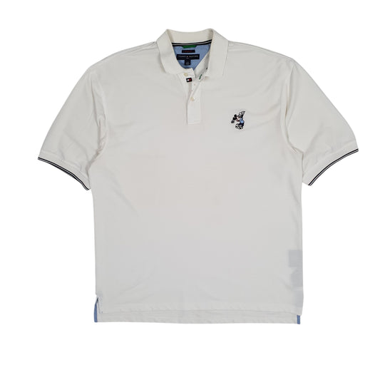 Mens White Tommy Hilfiger Disney Mickey Mouse Golf Short Sleeve Polo Shirt