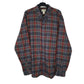 Mens Grey L.L.Bean Thick Flannel Plaid Long Sleeve Shirt