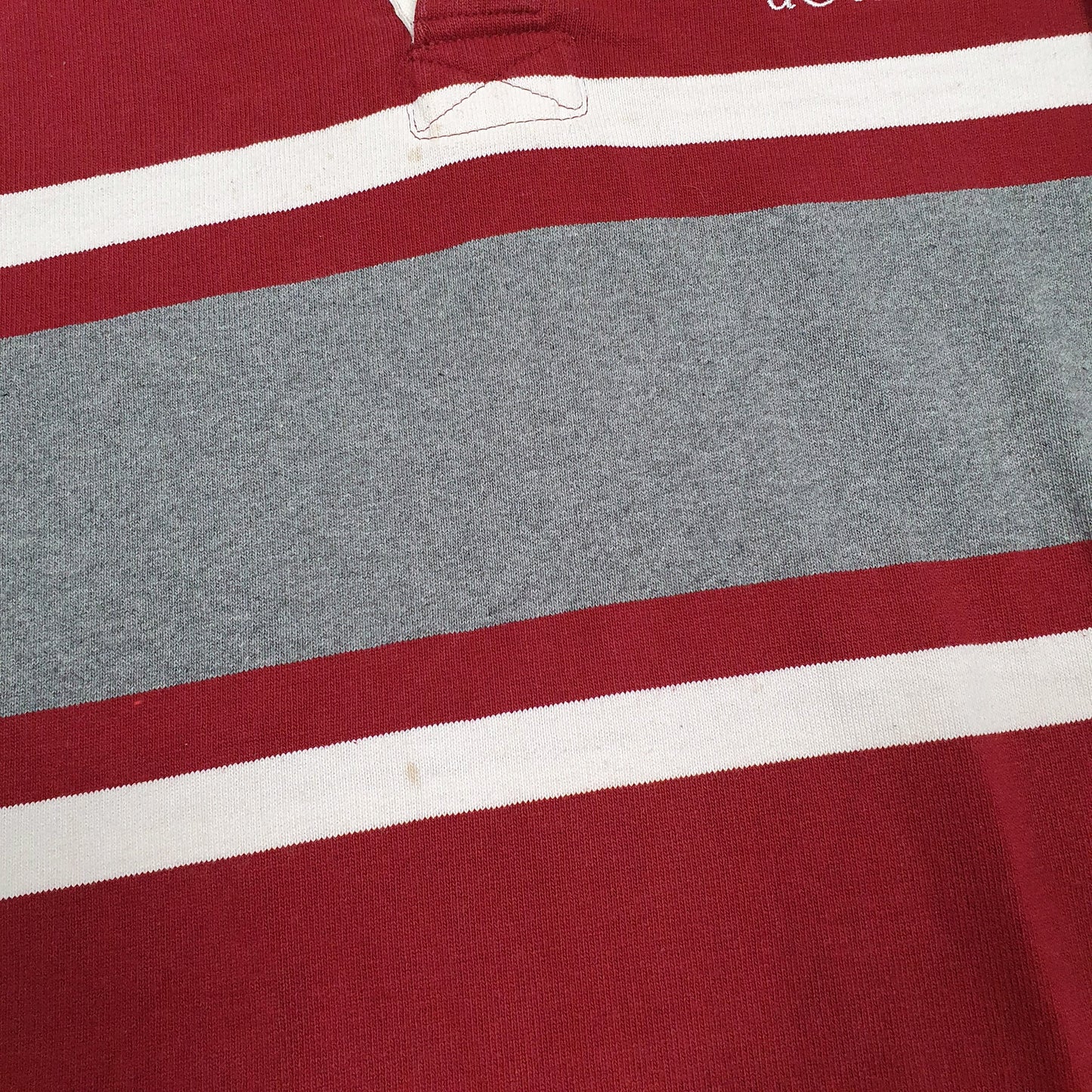 Mens Burgundy Barbarian Rugby Ottawa University Hoodie Polo Shirt