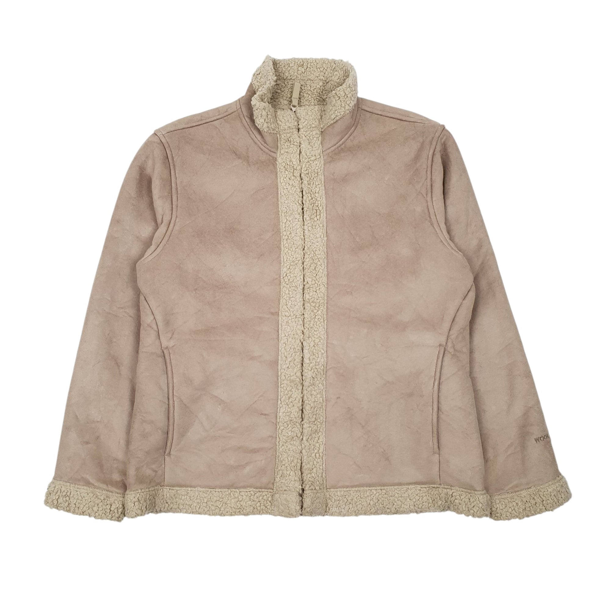 Mens Beige Woolrich Faux Shearling Fleece Lined  Coat