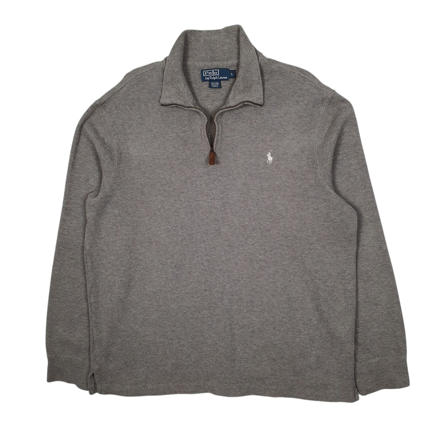 Mens Grey Polo Ralph Lauren  Quarter Zip Jumper