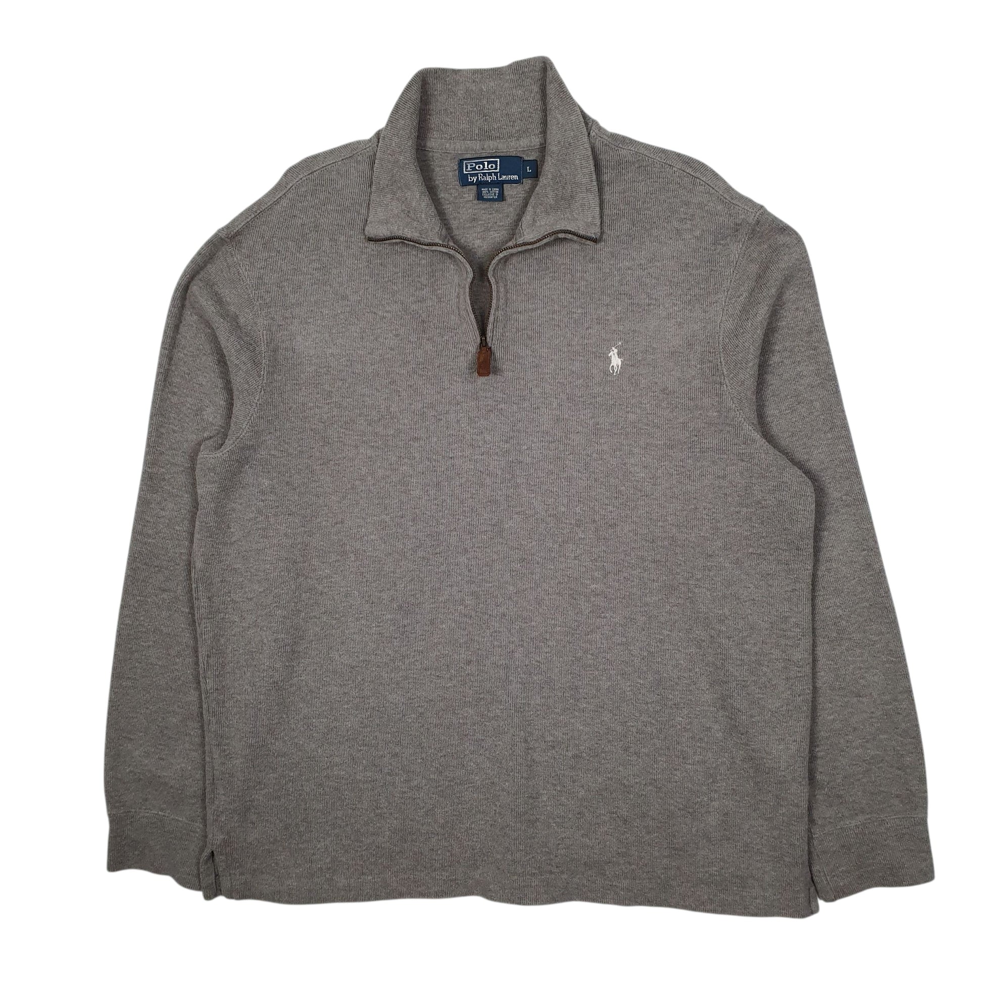 Mens Grey Polo Ralph Lauren  Quarter Zip Jumper