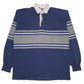 Mens Navy Barbarian  Long Sleeve Polo Shirt