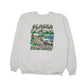 Mens White Fruit Of The Loom Vintage 90s 1992 Alaska Highway Crewneck Jumper