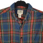 Mens Blue L.L.Bean Thick Flannel Plaid  Shirt