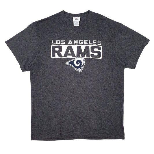 Mens Grey NFL Los Angeles Rams Short Sleeve T Shirt