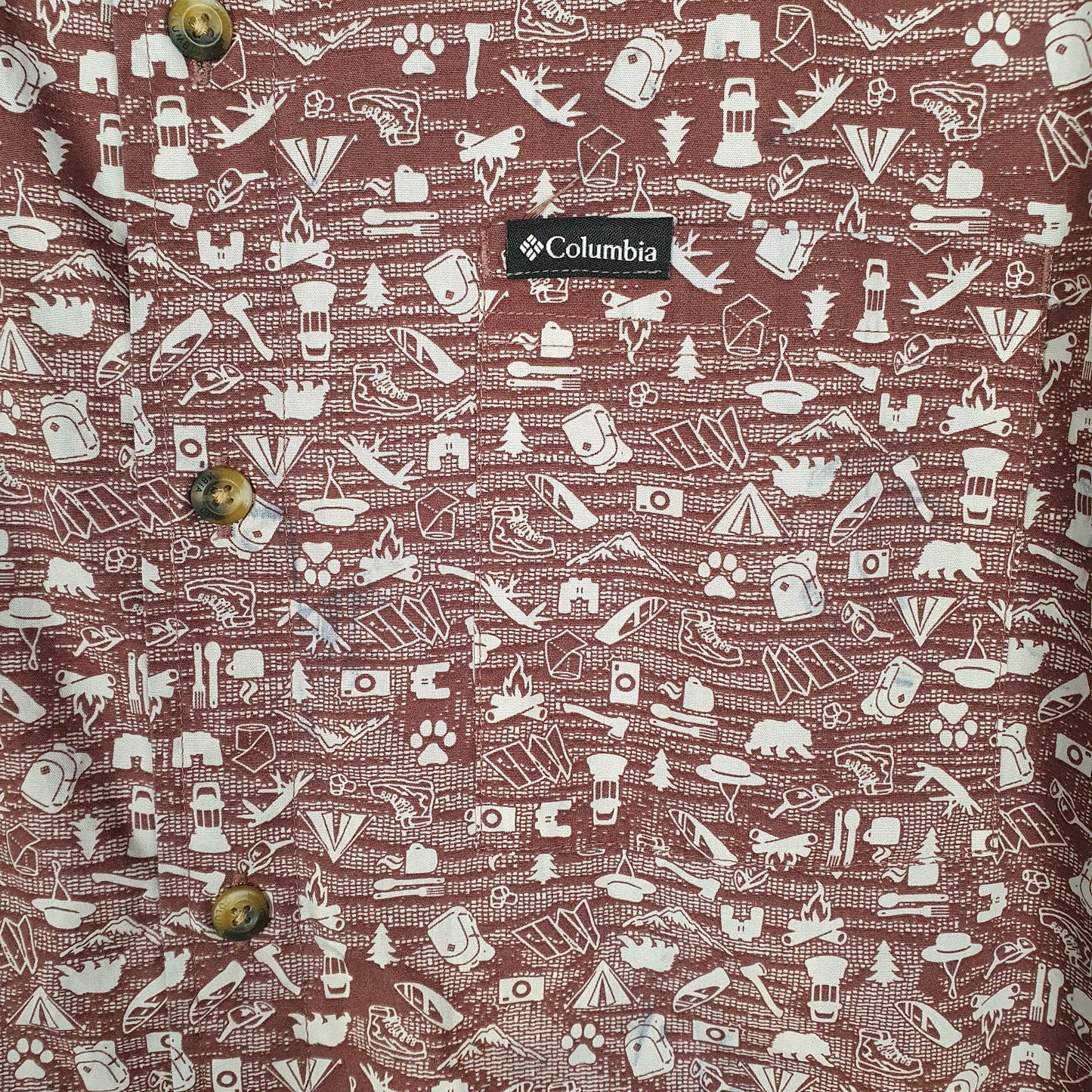 Mens Burgundy Columbia Sportswear Company   Shirt