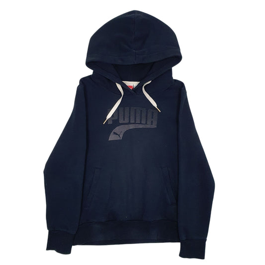 Womens Black Puma Spellout Hoodie Jumper