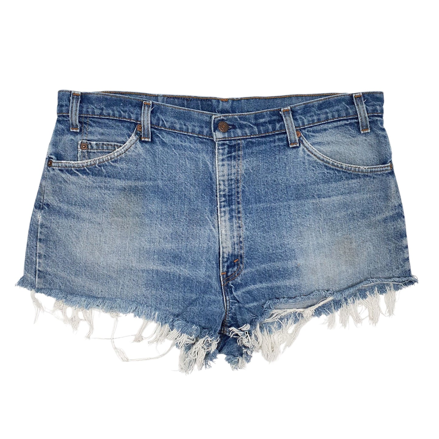 Womens Blue Levis 90s Made In USA Orange Tab Denim Shorts