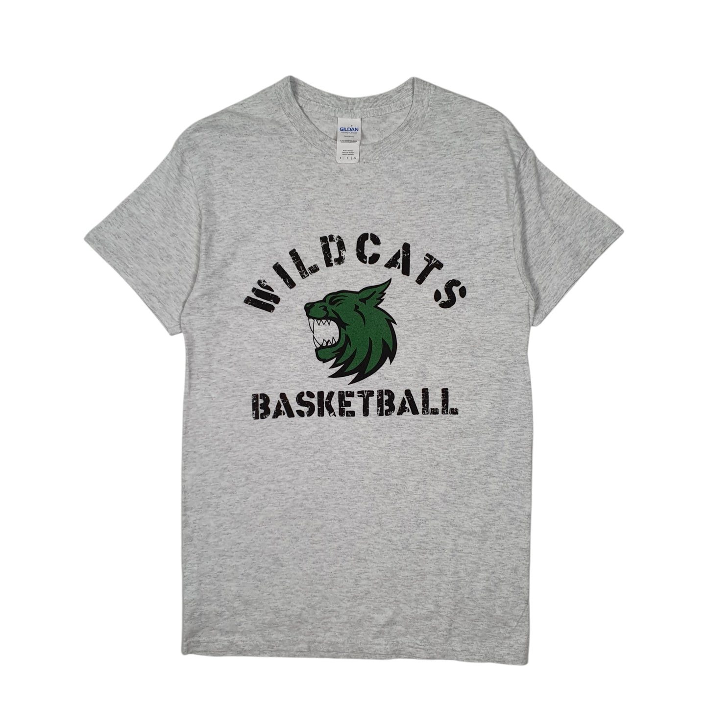 Mens Grey Gildan Wildcats Basketball Short Sleeve T Shirt
