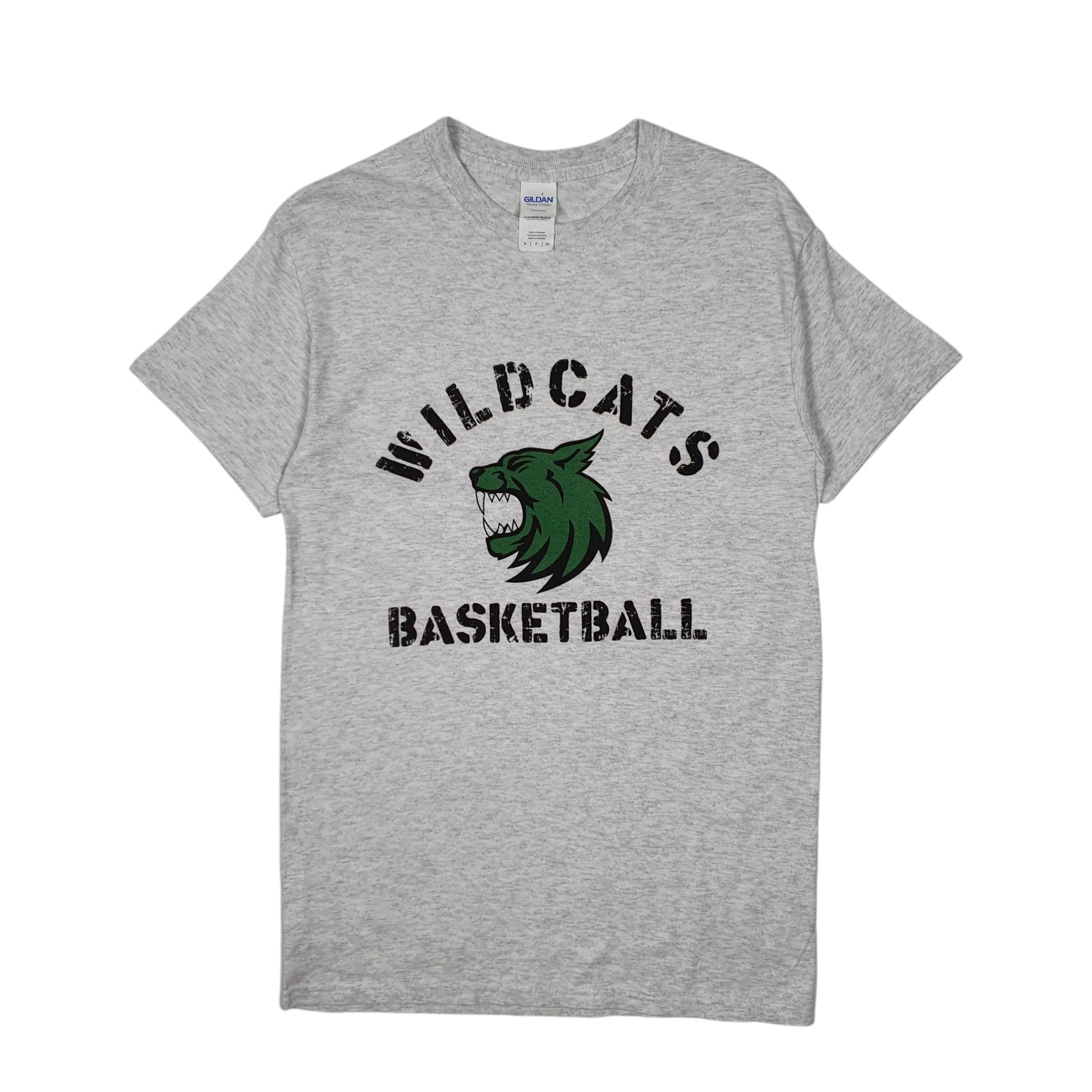 Mens Grey Gildan Wildcats Basketball Short Sleeve T Shirt