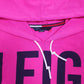 Womens Pink Tommy Hilfiger Crop Top Baggy Spellout Hoodie Jumper