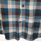 Womens Blue Woolrich Thick Flannel Plaid  Shirt