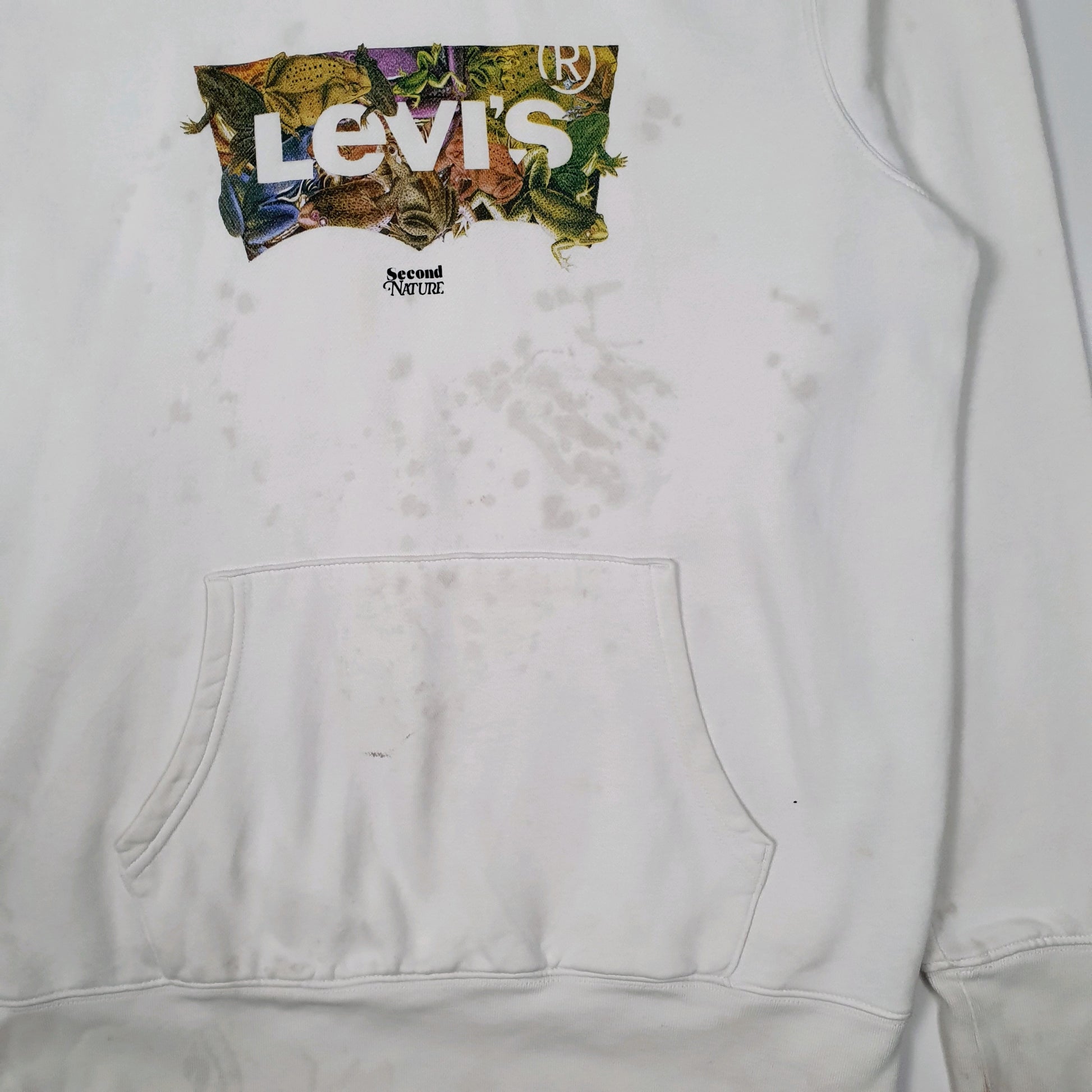 Mens White Levis  Hoodie Jumper