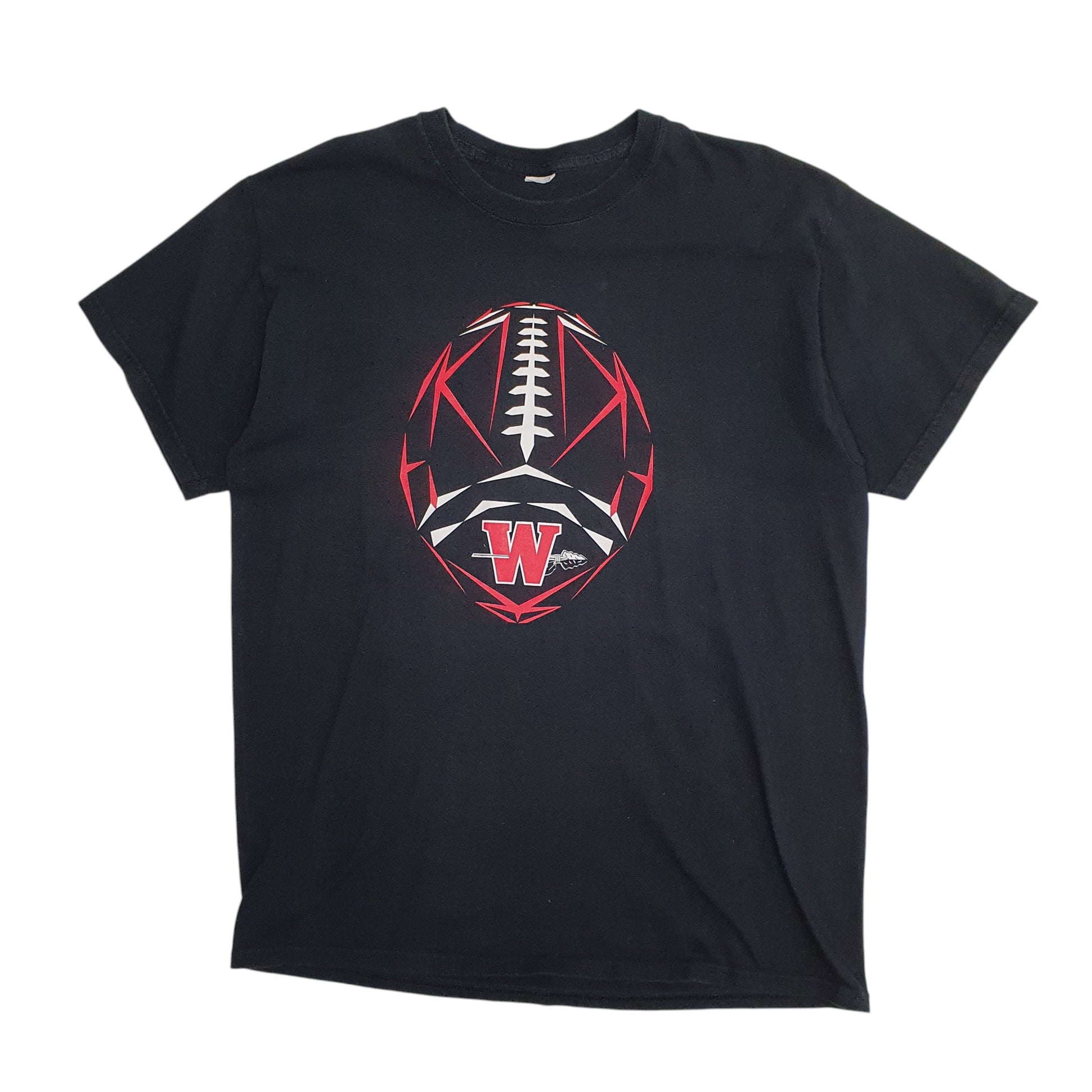 Mens Black Unbranded USA College Short Sleeve T Shirt