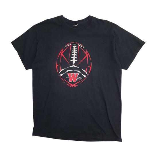 Mens Black Unbranded USA College Short Sleeve T Shirt