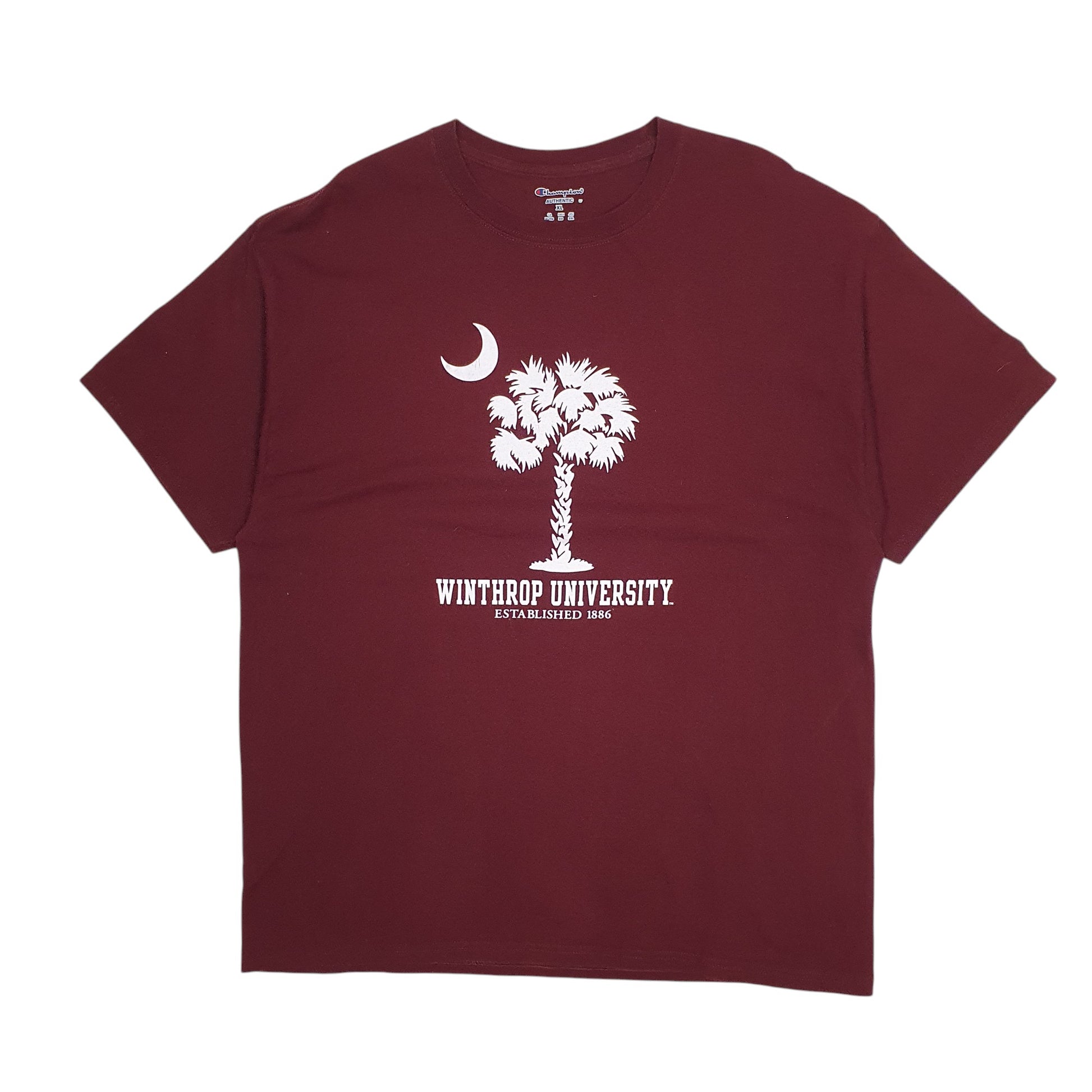 Mens Burgundy Champion Winthrop University Short Sleeve T Shirt