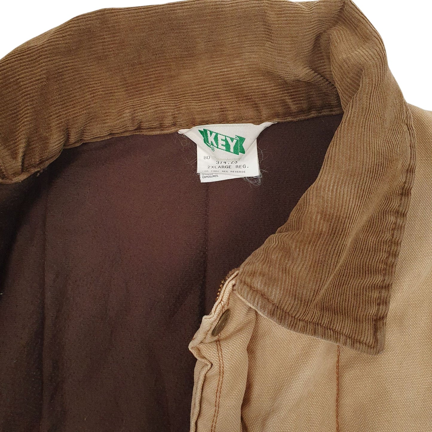 Mens Beige Key Vintage Made In USA  Coat