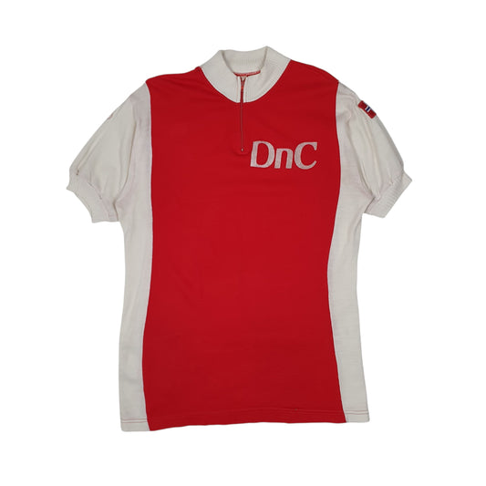 Mens Red Campitello Vintage 80s Cycling Jersey Short Sleeve T Shirt