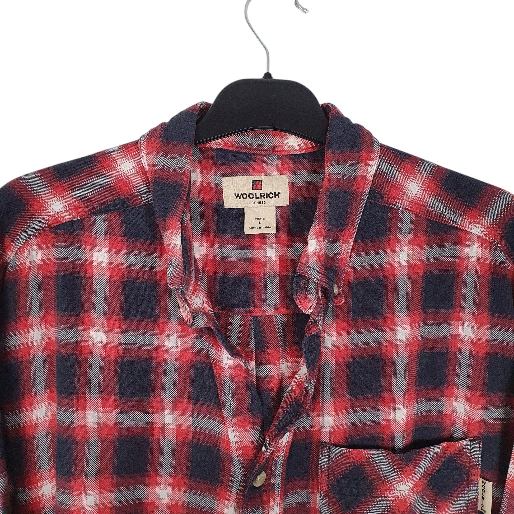 Mens Red Woolrich Plaid  Shirt