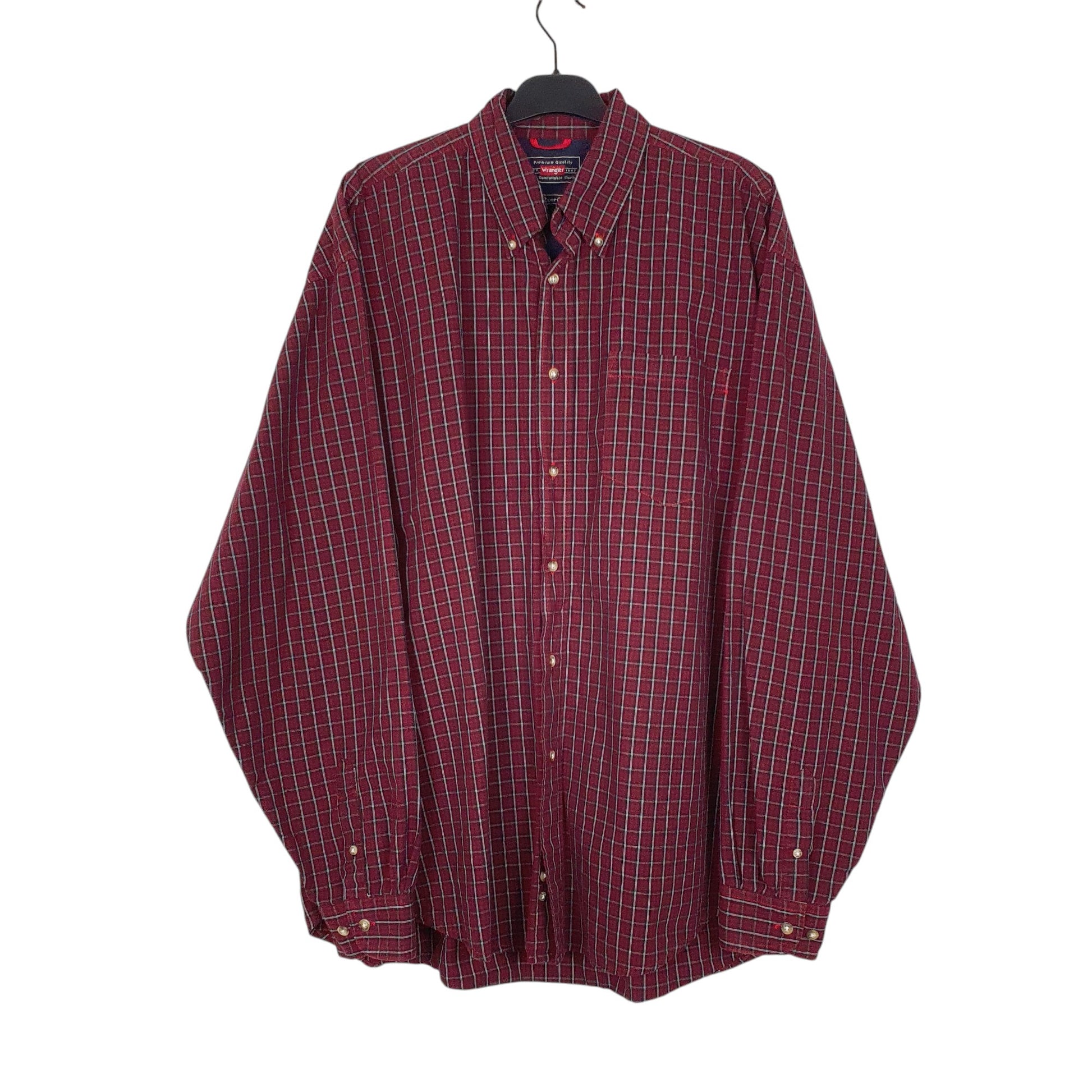 Mens Burgundy Wrangler  Long Sleeve Shirt