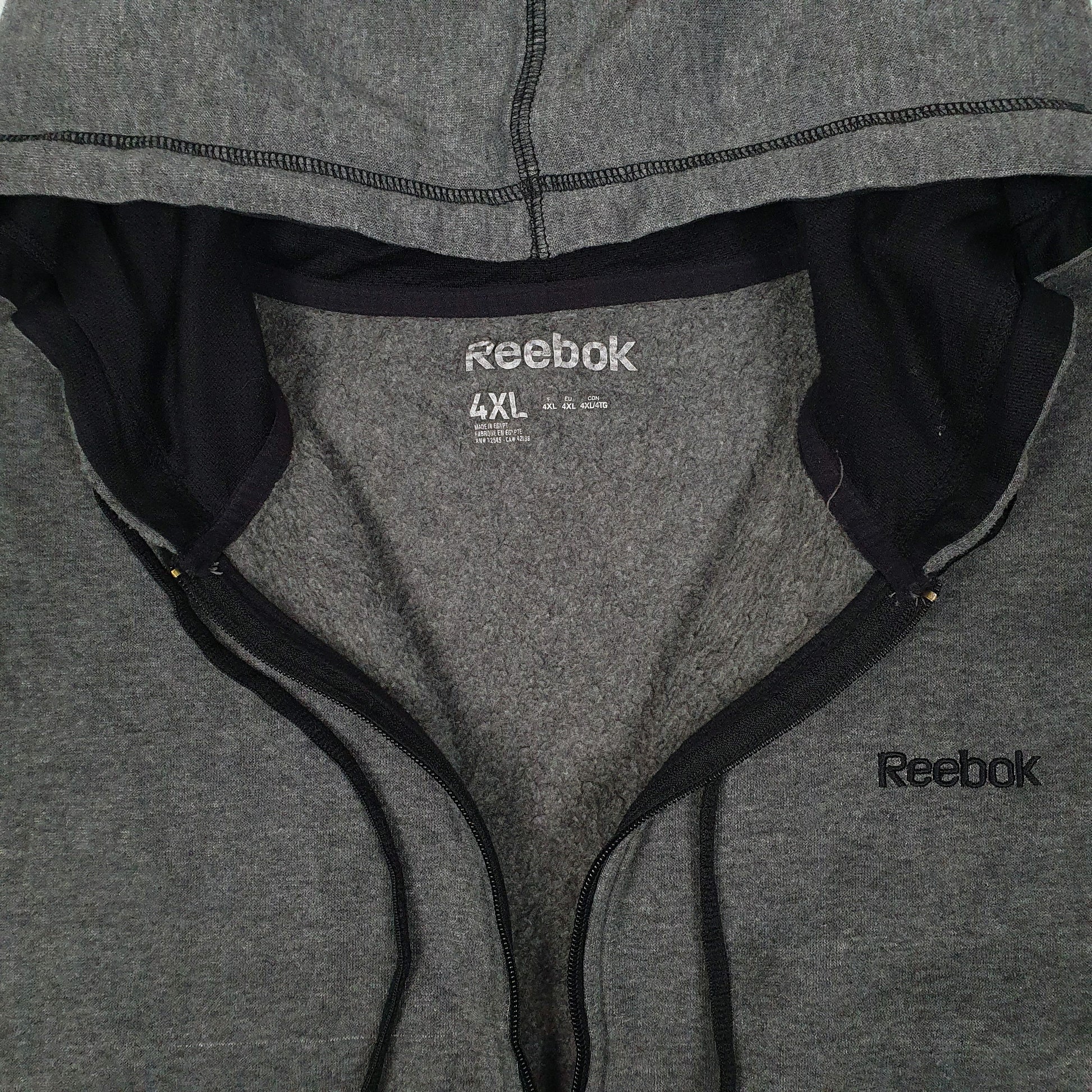 Mens Grey Reebok Hoodie Full Zip Jumper