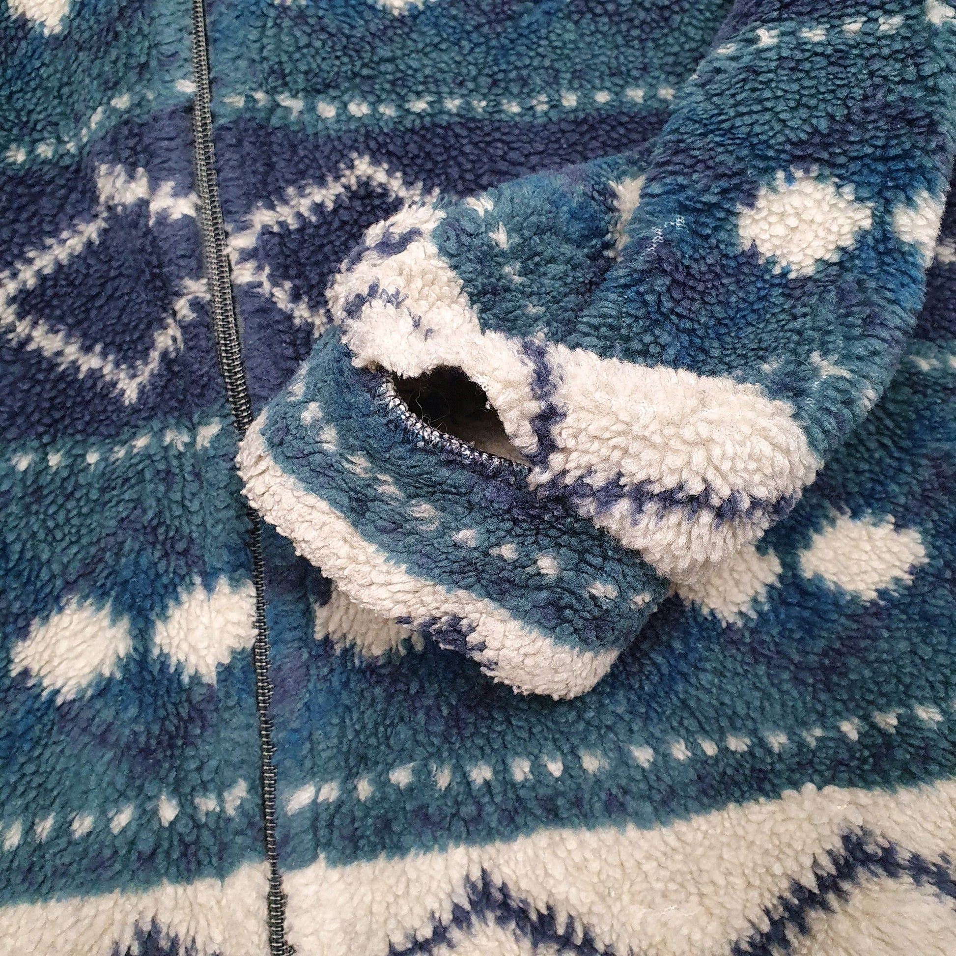 Mens Blue Sunset Vintage 00s Funky Full Zip Jumper