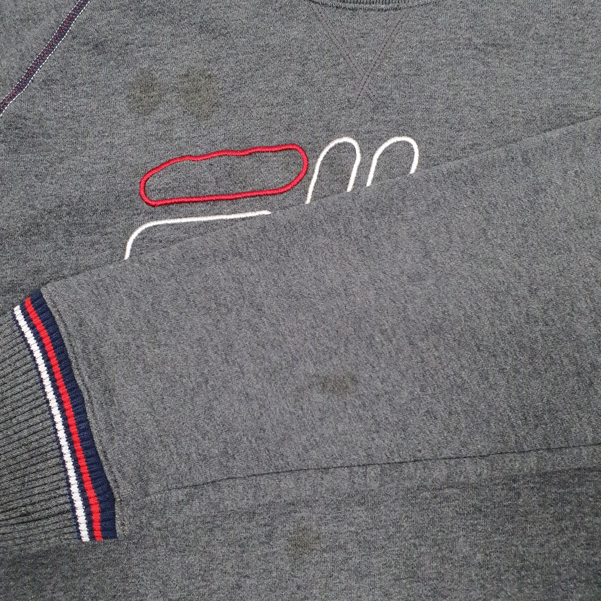 Mens Grey Fila Spellout Crewneck Jumper