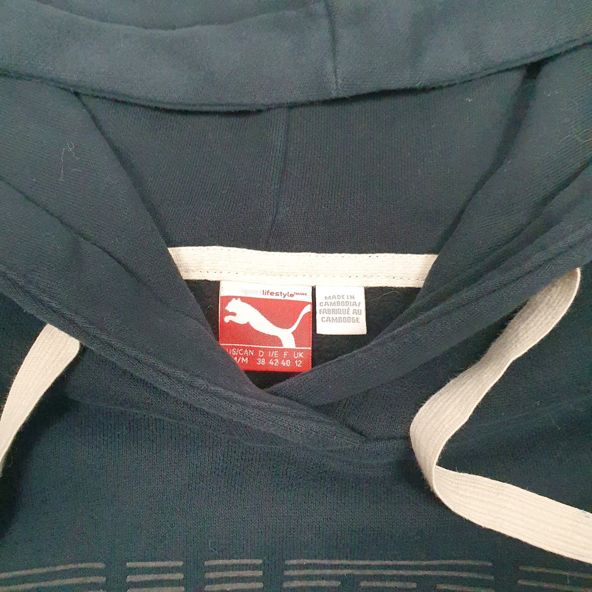 Womens Black Puma Spellout Hoodie Jumper