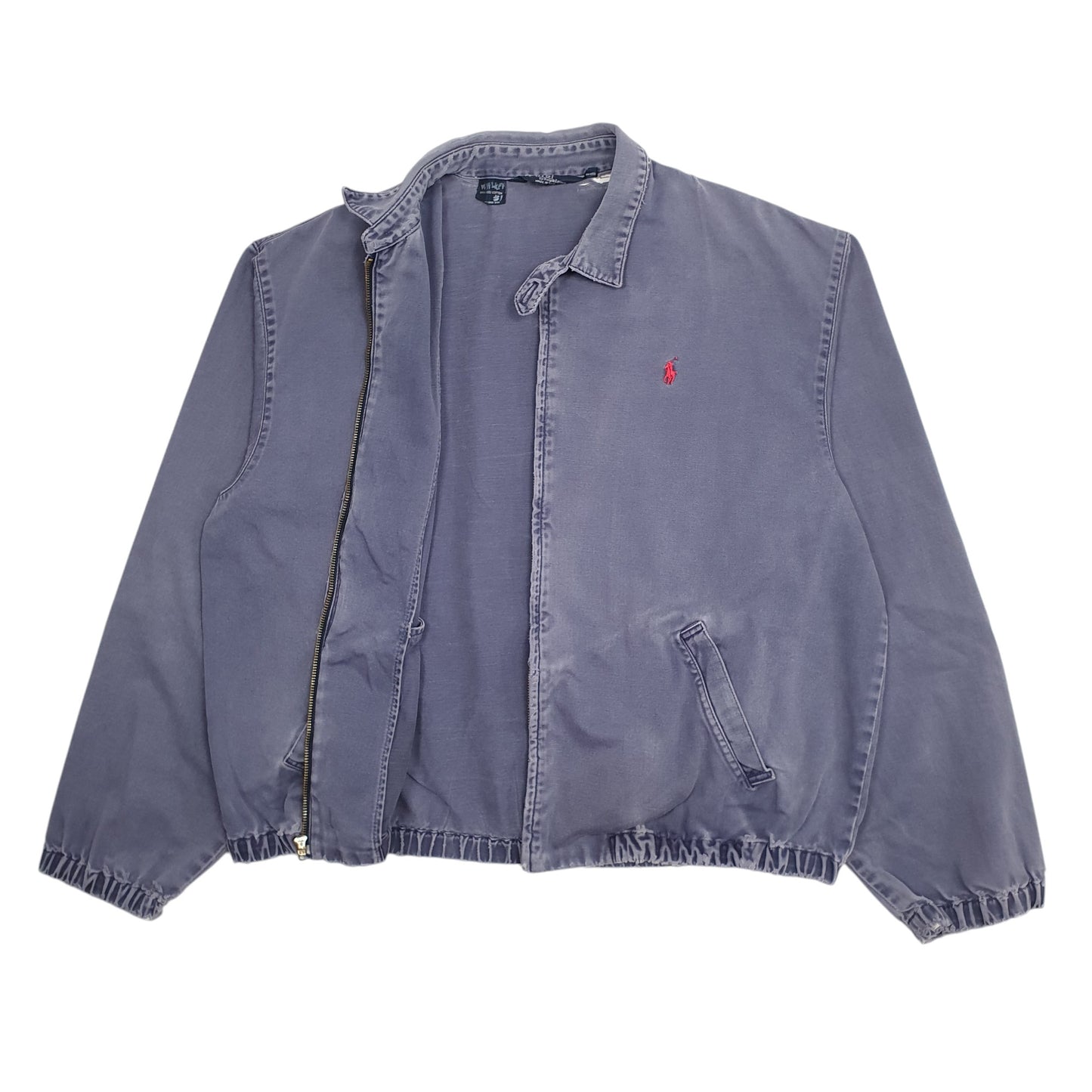 Mens Navy Polo Ralph Lauren Vintage 80s Made In USA Hoodie Coat