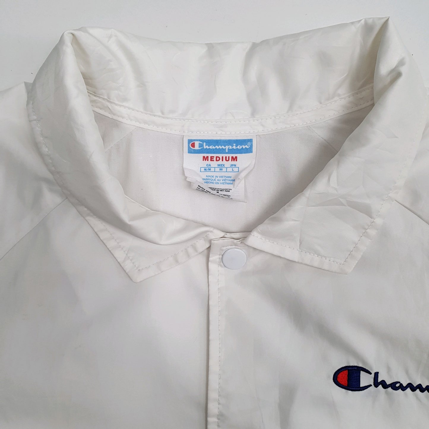 Womens White Champion Crop Top  Coat