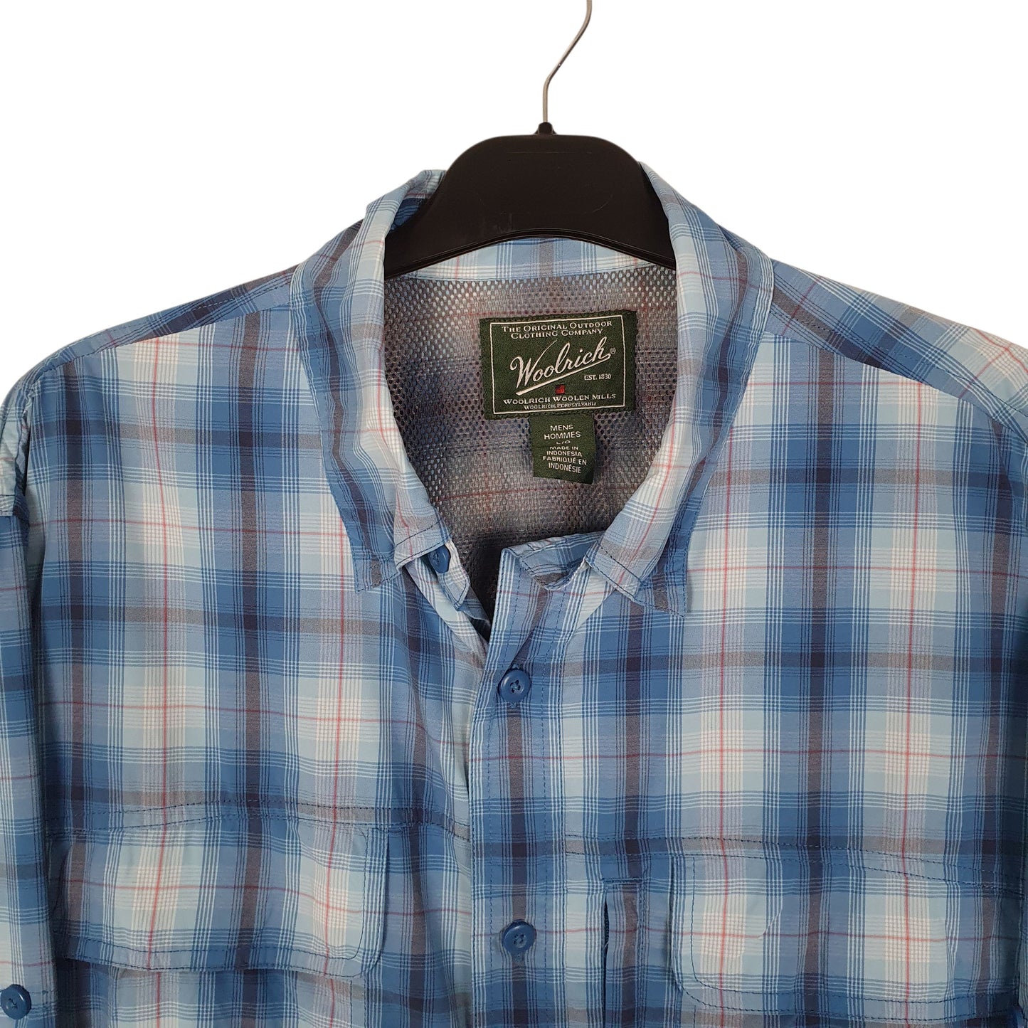 Mens Blue Woolrich Hiking Walking  Shirt