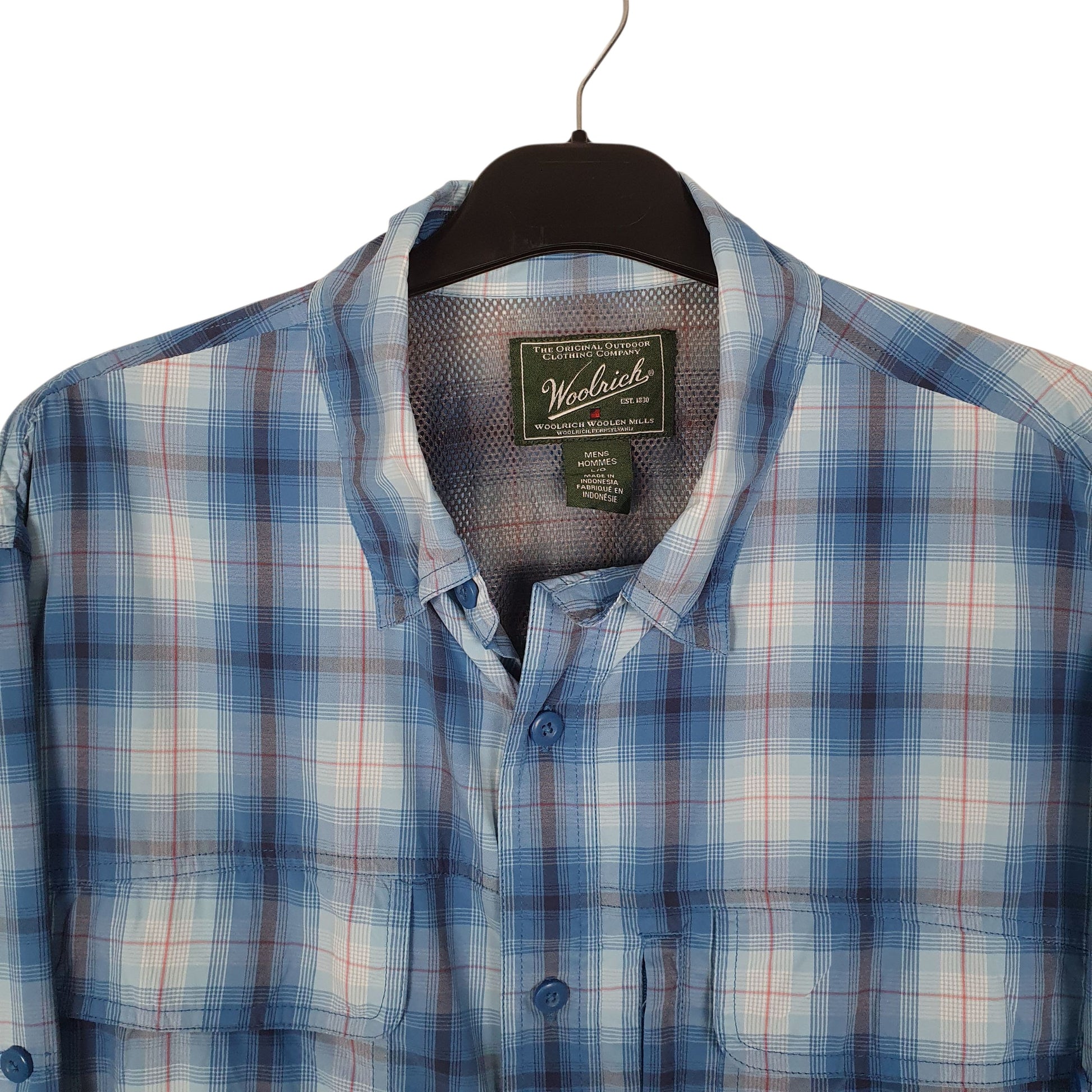 Mens Blue Woolrich Hiking Walking  Shirt