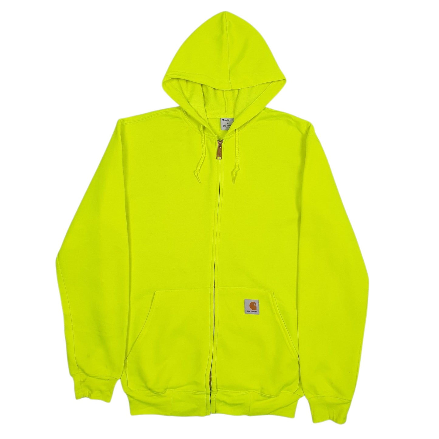 Mens Green Carhartt Hi-Vis Full Zip Jumper