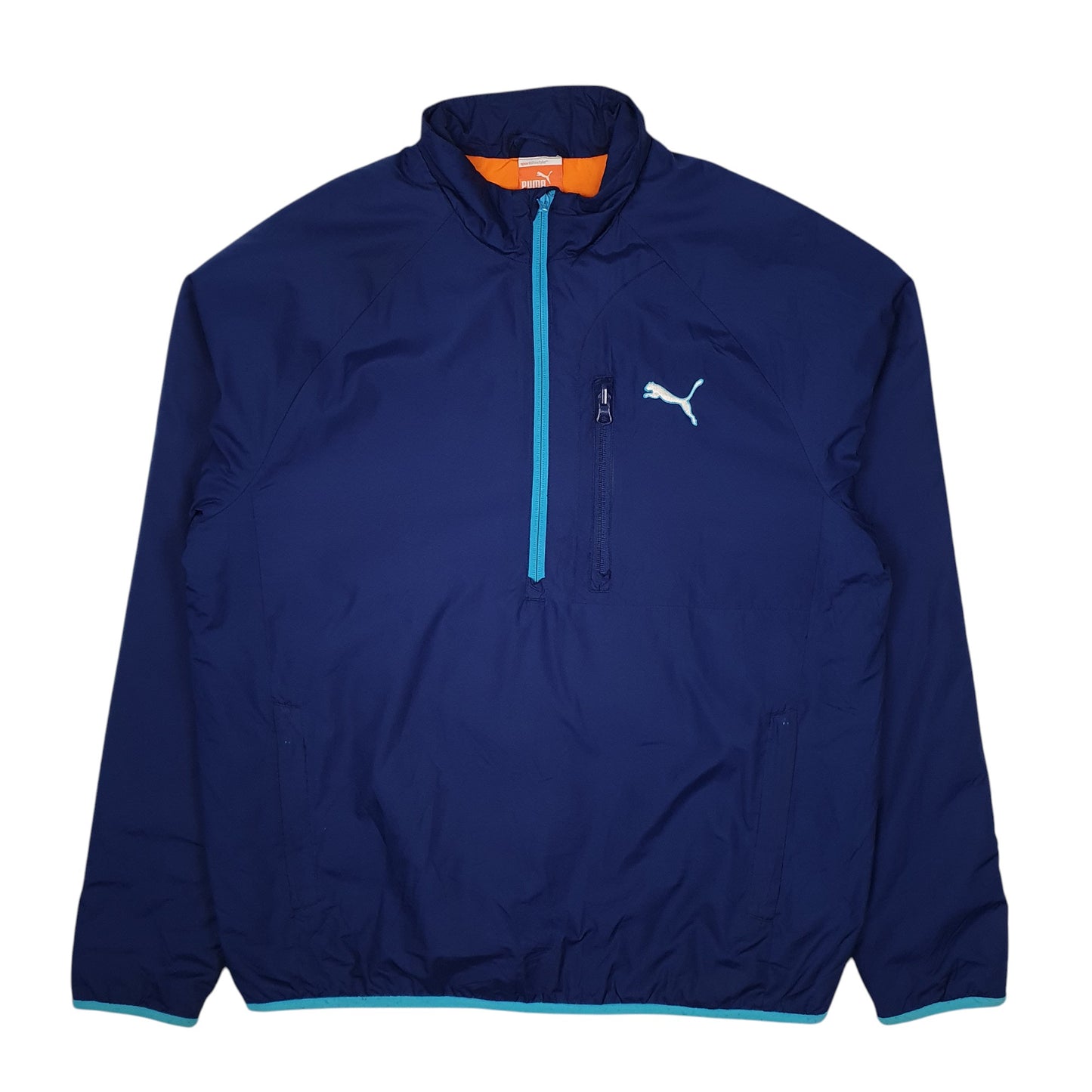 Mens Blue Puma Warm Cell Half Zip Insulated  Coat
