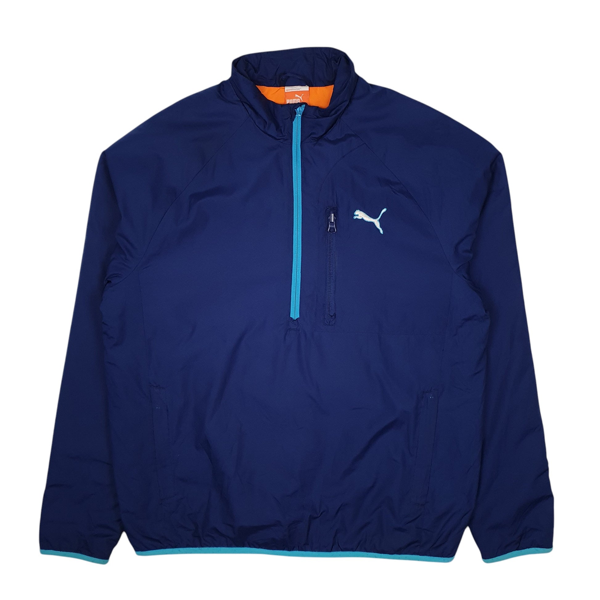 Mens Blue Puma Warm Cell Half Zip Insulated  Coat