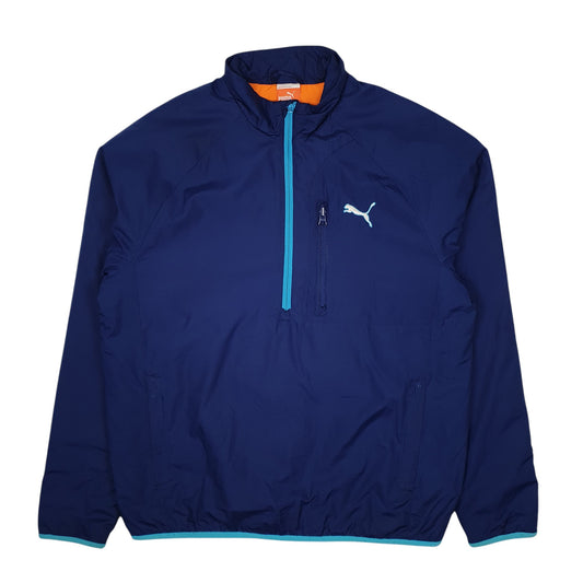 Mens Blue Puma Warm Cell Half Zip Insulated  Coat