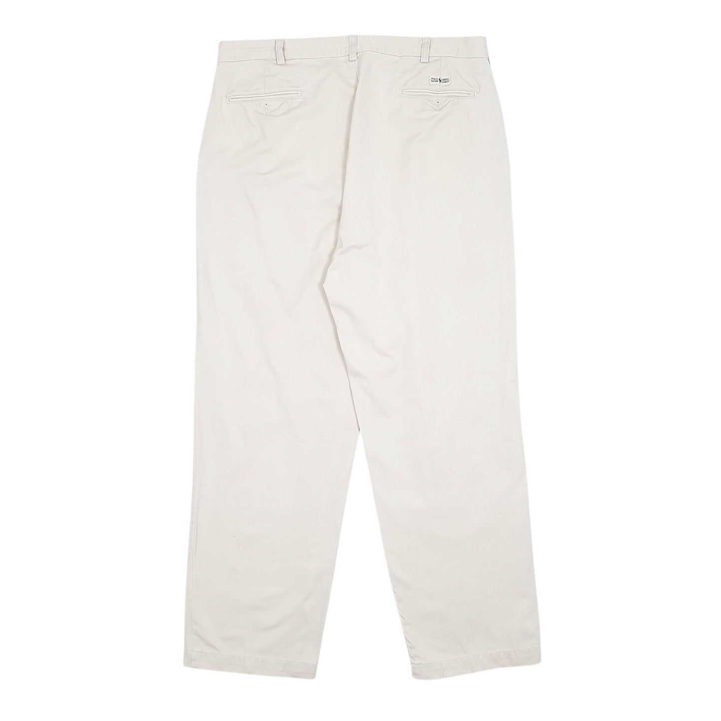 Mens Cream Polo Ralph Lauren Andrew Pant Pleated 90s  Trousers