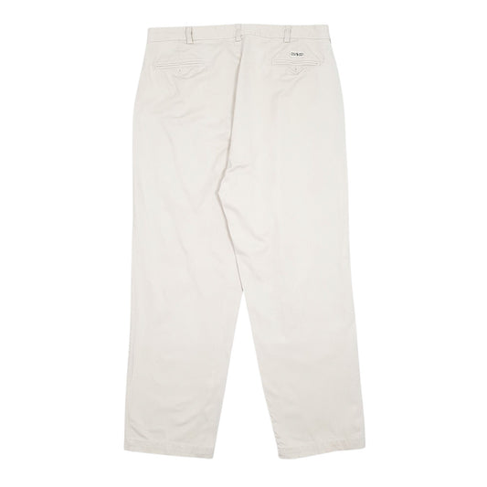 Mens Cream Polo Ralph Lauren Andrew Pant Pleated 90s  Trousers