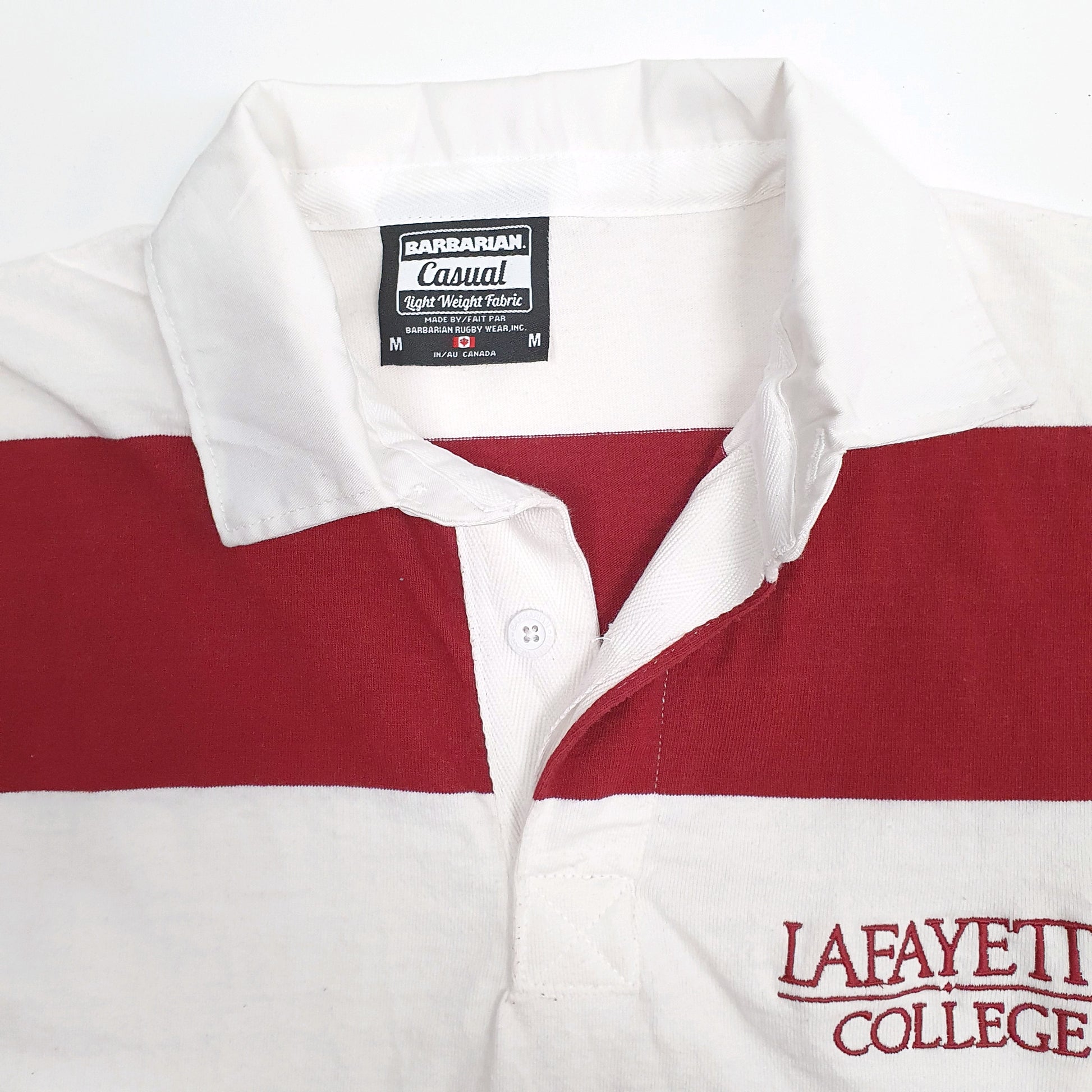 Mens Burgundy Barbarian Rugby Lafayette Crewneck Polo Shirt