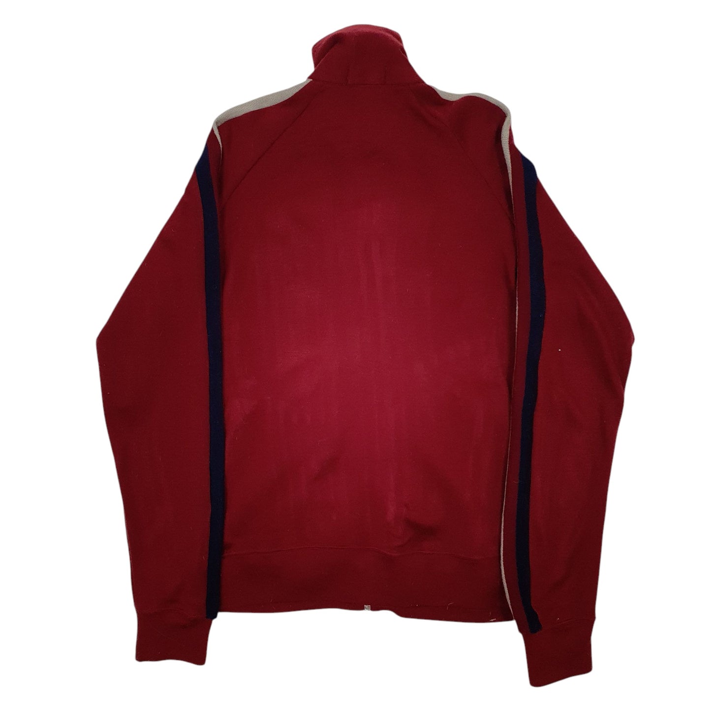 Mens Burgundy Izod Lacoste Vintage Full Zip Jumper